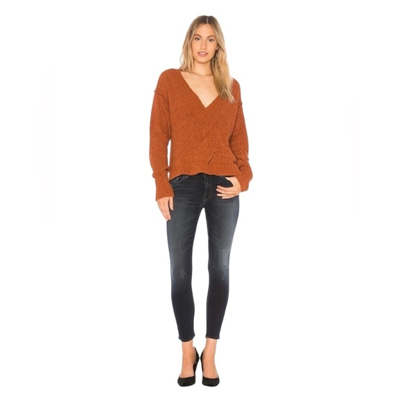 Free People Coco V-Neck Sweater in Terracotta‎ Small - Picture 2 of 11